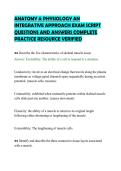 ANATOMY & PHYSIOLOGY AN&NewLine;INTEGRATIVE APPROACH EXAM SCRIPT&NewLine;QUESTIONS AND ANSWERS COMPLETE&NewLine;PRACTICE RESOURCE VERIFIED&NewLine;
