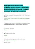 ANATOMY & PHYSIOLOGY AN&NewLine;INTEGRATIVE APPROACH STUDY GUIDE&NewLine;TEST PAPER QUESTIONS AND CORRECT&NewLine;ANSWERS TESTED PREP MATERIAL&NewLine;