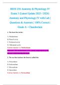 BIOS 256 Anatomy & Physiology IV &NewLine;Exam 3 &lpar;Latest Update 2025 &sol; 2026&rpar; &NewLine;Anatomy and Physiology IV with Lab &vert; &NewLine;Questions & Answers &vert; 100&percnt; Correct &vert; &NewLine;Grade A - Chamberlain