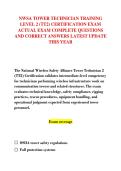 NWSA TOWER TECHNICIAN TRAINING &NewLine;LEVEL 2 &lpar;TT2&rpar; CERTIFICATION EXAM &NewLine;ACTUAL EXAM COMPLETE QUESTIONS &NewLine;AND CORRECT ANSWERS LATEST UPDATE &NewLine;THIS YEAR