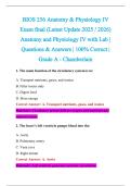 BIOS 256 Anatomy & Physiology IV &NewLine;Exam final &lpar;Latest Update 2025 &sol; 2026&rpar; &NewLine;Anatomy and Physiology IV with Lab &vert; &NewLine;Questions & Answers &vert; 100&percnt; Correct &vert; &NewLine;Grade A - Chamberlain