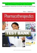 Test Bank for Pharmacotherapeutics for Advanced Practice Nurse Prescribers&comma; 5th Edition by Teri Moser Woo & Wynne Brown &vert; Complete 2025&ndash;2026 Advanced Practice Nursing Test Bank with Verified Answers&NewLine;