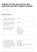 NURSING 113 FINAL EXAM ACTUAL 2026 QUESTIONS AND 100&percnt; CORRECT ANSWERS