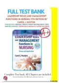 Test Bank For Leadership Roles and Management Functions in Nursing Theory and Application 11th Edition By Carol Jorgensen Huston &vert; 9781975193065 &vert; 2024&sol;2025 &vert; Chapter 1-25 &vert; All Chapters with Answers and Rationales&NewLine;