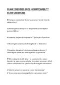 EXAM 2 NSG3160 2026 HIGH PROBABILITY&NewLine;EXAM QUESTIONS&NewLine;