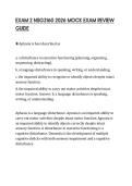 EXAM 2 NSG3160 2026 MOCK EXAM REVIEW&NewLine;GUIDE