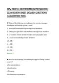 APM TESTS II CERTIFICATION PREPARATION&NewLine;2026 REVIEW SHEET SOLVED QUESTIONS&NewLine;GUARANTEED PASS&NewLine;