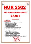 NUR 2502 Multidimensional Care III &lpar;Level 3 &sol; Advanced Medical-Surgical Nursing&rpar; &ndash; Rasmussen College &ndash; Exam I Study Guide with NCLEX-Style Questions&NewLine;&NewLine;