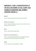 EMERGENCY CARE & TRANSPORTATION OF&NewLine;THE SICK AND INJURED ACTUAL SCRIPT 2026&NewLine;COMPLETE QUESTIONS AND CORRECT&NewLine;ANSWERS GRADED A&plus;