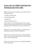 EXAM 3 NSG 444 VERIFIED QUESTIONS WITH&NewLine;RATIONALES 2026 STUDY GUIDE