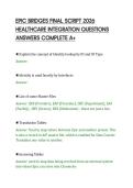 EPIC BRIDGES FINAL SCRIPT 2026&NewLine;HEALTHCARE INTEGRATION QUESTIONS&NewLine;ANSWERS COMPLETE A&plus;