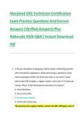 Maryland EKG Technician Certification &NewLine;Exam Practice Questions And Correct &NewLine;Answers &lpar;Verified Answers&rpar; Plus &NewLine;Rationale 2026 Q&A&vert; Instant Download &NewLine;Pdf 