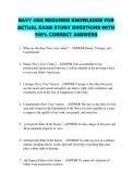 NAVY ODS REQUIRED KNOWLEDGE FOR &NewLine;ACTUAL EXAM STUDY QUESTIONS WITH &NewLine;100&percnt; CORRECT ANSWERS