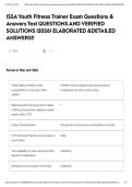 ISSA Youth Fitness Trainer Exam Questions & Answers Test QUESTIONS AND VERIFIED SOLUTIONS &vert;2026&vert; ELABORATED &DETAILED ANSWERS&excl;&excl;&NewLine;&NewLine;
