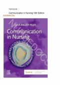 Test bank for Communication in Nursing 10th Edition all pages fully covered with questions and answers graded A&plus;