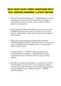 BCAT EXAM STUDY SHEET &lpar;QUESTIONS WITH &NewLine;100&percnt; VERIFIED ANSWERS&rpar; &vert; LATEST EDITION 