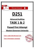 WGU D251 Tasks 1&ndash;2 &ndash; Advanced Auditing &ndash; &lpar;Passed Task&rpar;