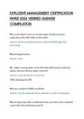EXPLOSIVE MANAGEMENT CERTIFICATION&NewLine;PAPER 2026 VERIFIED ANSWER&NewLine;COMPILATION&NewLine;