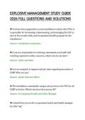 EXPLOSIVE MANAGEMENT STUDY GUIDE&NewLine;2026 FULL QUESTIONS AND SOLUTIONS&NewLine;
