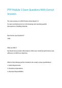 PTP Module 1 Exam Questions With Correct Answers&period;
