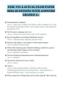 EXSC 191 2 ACTUAL EXAM PAPER&NewLine;2026 QUESTIONS WITH ANSWERS&NewLine;GRADED A&plus;&NewLine;