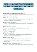 EXSC 191 2 CERTIFICATION SCRIPT&NewLine;2026 QUESTIONS WITH SOLUTIONS&NewLine;GRADED A&plus;&NewLine;
