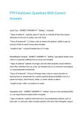 PTP Final Exam Questions With Correct Answers&period;