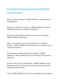 Humanities Test Study Questions &lpar;C100&rpar; With Correct Answers&period;