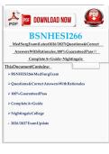 BSN HESI 266 Med Surg Exam &lpar;Latest 2026 &sol; 2027&rpar; Questions & Correct Answers With Rationales&comma; 100&percnt; Guaranteed Pass &vert;&vert; Complete A&plus; Guide - Nightingale&NewLine;