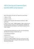 ASE A4 Steering and Suspension Exam Questions With Correct Answers