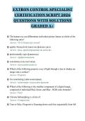 EXTRON CONTROL SPECIALIST&NewLine;CERTIFICATION SCRIPT 2026&NewLine;QUESTIONS WITH SOLUTIONS&NewLine;GRADED A&plus;&NewLine;