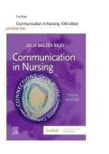 Test Bank for Communication in Nursing 10th Edition by Julia Balzer Riley 9780323871457&vert; Chapter 1-30&NewLine;