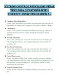 EXTRON CONTROL SPECIALIST FINAL&NewLine;TEST 2026 QUESTIONS WITH&NewLine;CORRECT ANSWERS GRADED A&NewLine;