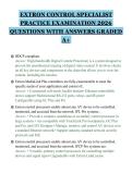 EXTRON CONTROL SPECIALIST&NewLine;PRACTICE EXAMINATION 2026&NewLine;QUESTIONS WITH ANSWERS GRADED&NewLine;A&plus;&NewLine;