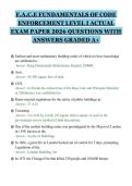 F&period;A&period;C&period;E FUNDAMENTALS OF CODE&NewLine;ENFORCEMENT LEVEL I ACTUAL&NewLine;EXAM PAPER 2026 QUESTIONS WITH&NewLine;ANSWERS GRADED A&plus;