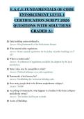 F&period;A&period;C&period;E FUNDAMENTALS OF CODE&NewLine;ENFORCEMENT LEVEL I&NewLine;CERTIFICATION SCRIPT 2026&NewLine;QUESTIONS WITH SOLUTIONS&NewLine;GRADED A&plus;&NewLine;