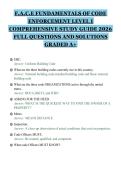 F&period;A&period;C&period;E FUNDAMENTALS OF CODE&NewLine;ENFORCEMENT LEVEL I&NewLine;COMPREHENSIVE STUDY GUIDE 2026&NewLine;FULL QUESTIONS AND SOLUTIONS&NewLine;GRADED A&plus;&NewLine;
