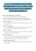 F&period;A&period;C&period;E FUNDAMENTALS OF CODE&NewLine;ENFORCEMENT LEVEL I FINAL TEST&NewLine;2026 QUESTIONS WITH CORRECT&NewLine;ANSWERS GRADED A&plus;