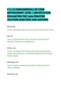 F A C E FUNDAMENTALS OF CODE&NewLine;ENFORCEMENT LEVEL I CERTIFICATION&NewLine;EVALUATION TEST 2026 PRACTICE&NewLine;SOLUTION QUESTIONS AND ANSWERS