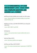 F A C E FUNDAMENTALS OF CODE&NewLine;ENFORCEMENT LEVEL I EXAM SCRIPT&NewLine;2026 COMPLETE QUESTIONS AND&NewLine;ANSWERS 100&percnt; CORRECT&NewLine;