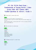 NU 136&sol; NU136 Final Exam &ndash; Fundamentals of Nursing Review &vert; Galen &lpar;Latest 2026&sol; 2027 Update&rpar; 100&percnt; Verified Questions & Answers &vert; Grade A