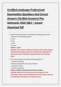 Certified Landscape Professional &NewLine;Examination Questions And Correct &NewLine;Answers &lpar;Verified Answers&rpar; Plus &NewLine;Rationales 2026 Q&A &vert; Instant &NewLine;Download Pdf 