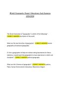 &NewLine;World Geography Exam 1 Questions And Answers 2025&sol;2026&NewLine;