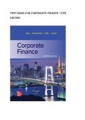 Test bank for Corporate Finance 13th Edition all chapters fully covered with test questions and answers graded A&plus;
