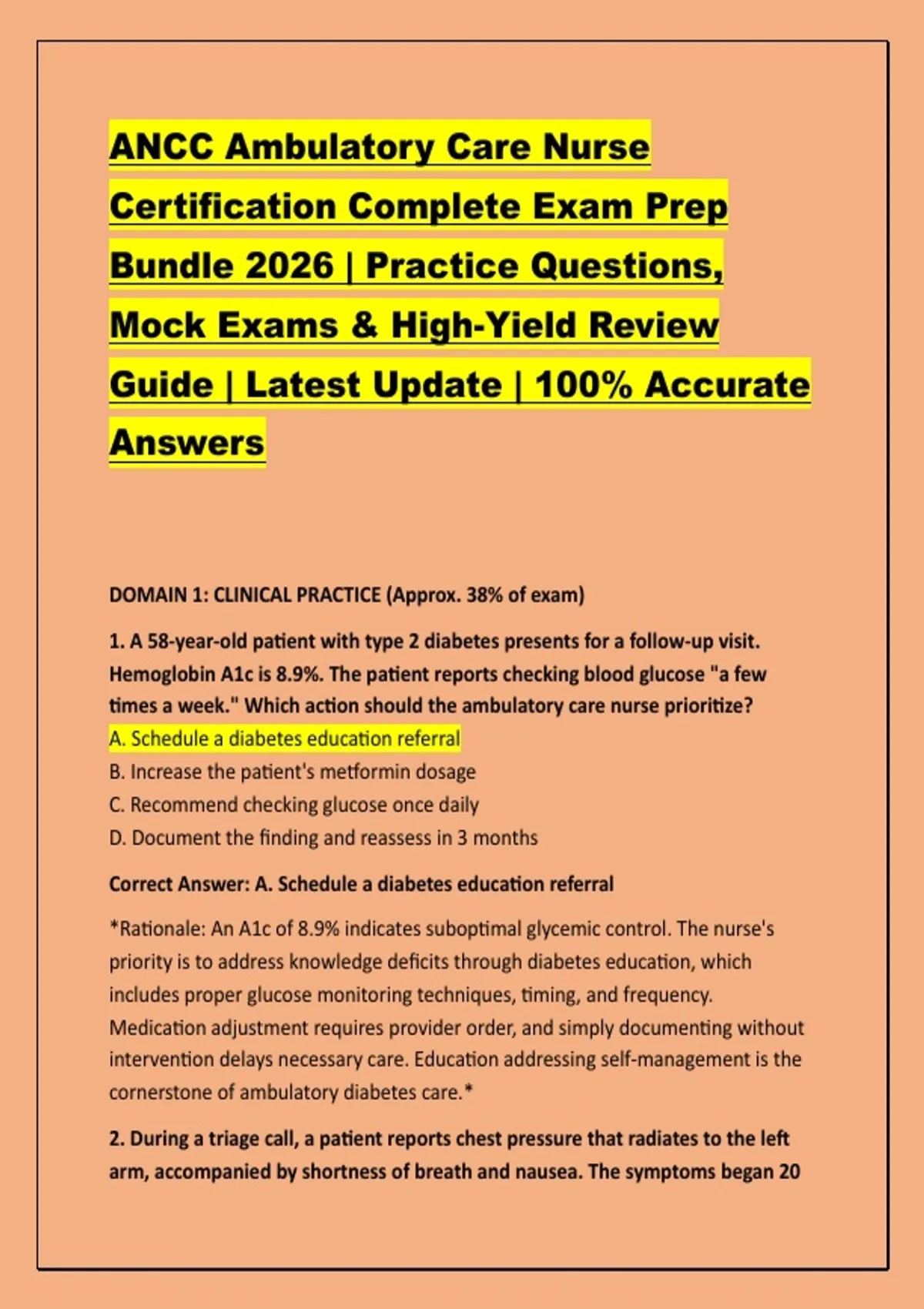 ANCC Ambulatory Care Nurse Certification Complete Exam Prep Bundle 2026 ...