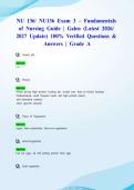NU 136&sol; NU136 Exam 3 &ndash; Fundamentals of Nursing Guide &vert; Galen &lpar;Latest 2026&sol; 2027 Update&rpar; 100&percnt; Verified Questions & Answers &vert; Grade A&NewLine;