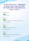 NU 136&sol; NU136 Exam 2 &ndash; Fundamentals of Nursing Guide &vert; Galen &lpar;Latest 2026&sol; 2027 Update&rpar; 100&percnt; Verified Questions & Answers &vert; Grade A