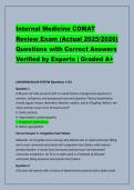 Internal Medicine COMAT &NewLine;Review Exam &lpar;Actual 2025&sol;2026&rpar; &NewLine;Questions with Correct Answers &NewLine;Verified by Experts &vert; Graded A&plus;