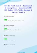 NU 136&sol; NU136 Exam 1 &ndash; Fundamentals of Nursing Review &vert; Galen &lpar;Latest 2026&sol; 2027 Update&rpar; 100&percnt; Verified Questions & Answers &vert; Grade A&NewLine;