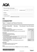 2025 AQA AS Level Chemistry paper 1 7404&sol;01 June 2025 Question paper
